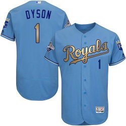 2016 Kansas City Royals #1 Dyson skyblue gold Flexbase Authentic Collection Jersey