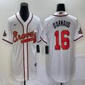 Nike Atlanta Braves #16 Travis d'Arnaud white MLB Baseball jerseys -BD