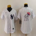 Youth Nike Yankees blank white MLB baseball Jersey -BD 06