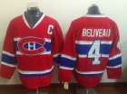 Reebok Montreal Canadiens #4 Beliveau Red hockey Jerseys C patch