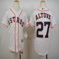 Youth Houston Astros Jose Altuve 27# throwback white mlb jerseys