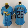 Youth Nike Milwaukee Brewers #28 Wiemer skyblue majestic baseball Jersey city version