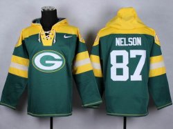 Green Bay Packers #87 Jordy Nelson green yellow nike nfl Hooded Sweatshirtshirt