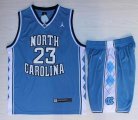 North Carolina Tar Heels Michael Jordan 23# white skyblue shorts sleeves suits