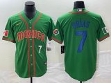 2023 World Cup Mexico #7 Julio Urias green red majestic baseball jerseys 56