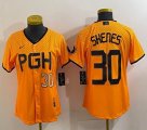 Youth Nike Pittsburgh Pirates #30 Paul Skenes yellow majestic baseball jerseys city version 01