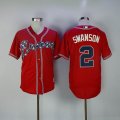 Atlanta Braves #2 Dansby Swanson red baseball Jersey