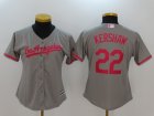 Women L.A. Dodgers Clayton Kershaw Majestic Gray Road Mothers Day Flex Base Jersey