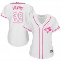 2017 Women Toronto Blue Jays #29 Devon Travis white majestic mlb jersey