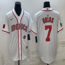 2023 World Cup Mexico #7 Julio Urias white majestic baseball jerseys 28