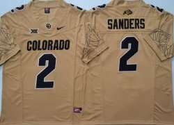 Colorado Buffaloes #2 Shedeur Sanders beige college football jerseys-PNS