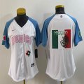 Women 2023 World Cup Mexico blank white skyblue majestic baseball jerseys 13