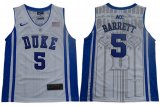 Youth Duke Blue Devils #5 R.J. Barrett white V Neck College Basketball Jersey