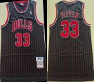 Chicago Bulls #33 Scottie Pippen black streak Throwback nba basketball jerseys -XD