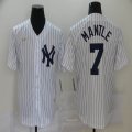 Nike New York Yankees #7 Mickey Mantle White majestic baseball Jersey-BD