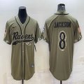 Nike Baltimore Ravens #8 Lamar Jackson Salute to Service Limited Jersey Joint name-BD