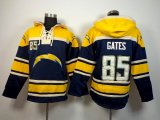 San Diego Chargers #85 Antonio Gates blue yellow nfl Hooded Sweatshirt