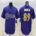 Nike Baltimore Ravens #89 Mark Andrews purple baseball jerseys Joint name-BD 01