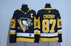 Adidas Pittsburgh Penguins 87 Sidney Crosby Black NHL Jerseys C patch