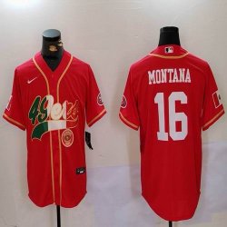 Nike San Francisco 49ers #16 Joe Montana red Mexico baseball jerseys Joint name-BD 01