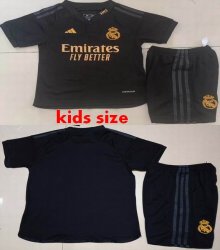 2023-2024 Real Madrid club black kid soccer jerseys second away