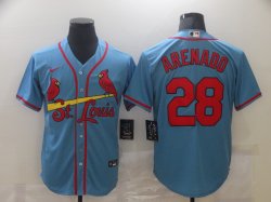 St. Louis Cardinals Nolan Arenado Skyblue majestic baseball Jersey-BD