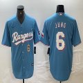 Nike Texas Rangers #6 Josh Jung skyblue majestic baseball jerseys-BD 01