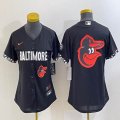 Women Nike Baltimore Orioles blank black majestic baseball jersey city version-BD 01