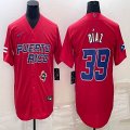 Puerto Rico Baseball #39 Edwin Diaz red 2023 World Baseball Classic Replica Player Jersey 11