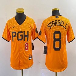 Youth Nike Pittsburgh Pirates #8 Willie Stargell Gold majestic baseball jerseys city version-BD 01