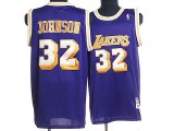 Los Angeles Lakers 32 JOHNSON purple throwback nba jerseys