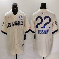 Nike Los Angeles Dodgers #22 Clayton Kershaw beige fashion majestic baseball Jerseys-BD 04