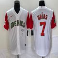 2023 World Cup Mexico #7 Julio Urias white red majestic baseball jerseys 39