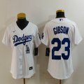 Women Nike Los Angeles Dodgers #23 Kirk Gibson white majestic baseball jerseys 02