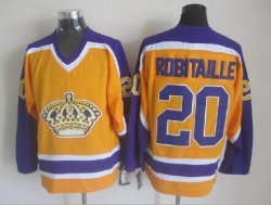 Los Angeles Kings #20 Luc Robitaille throwback yellow hockey CCM jerseys