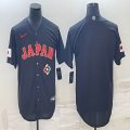 2023 World Cup Japan blank black majestic baseball jerseys 01