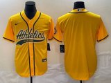 Nike Oakland Athletics blank yellow majestic baseball jersey Joint name