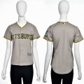 2016 women Pittsburgh Pirates Blank gray majestic baseball jersey