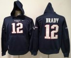 Nike New England Patriots #12 Tom Brady blue nfl Hooded Sweatshirt