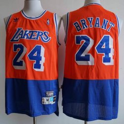 Los Angeless Lakers #24 Kobe Bryant blue orange Throwback basketball Jersey -XD