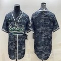 Nike Seattle Seahawks blank gray camo baseball jerseys Joint name-BD