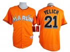 Florida Marlins #21 Christian Yelich orange mlb jersey