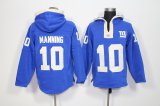 Nike New York Giants #10 Eli Manning blue nfl Hooded Sweatshirt