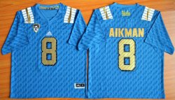 customized size 60 UCLA Bruins Troy Aikman 8 College Football Jerseys - Blue