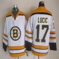 Boston Bruins Milan Lucic 17# white yellow CCM hockey jersey