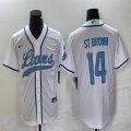 Nike Detroit Lions #14 Amon-Ra St. Brown white baseball jerseys Joint name-BD