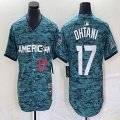 American League #17 Shohei Ohtani Nike Teal 2023 MLB All-Star Game Vapor Premier Elite Player Jersey 03