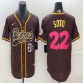 Nike San Diego Padres #22 Juan Soto brown majestic baseball jerseys Joint name