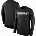 Men's Oakland Raiders Nike Black Sideline Seismic Legend Long Sleeve T-Shirt