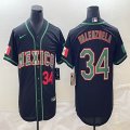 2023 World Cup Mexico #34 Fernando Valenzuela black green majestic baseball jerseys 04